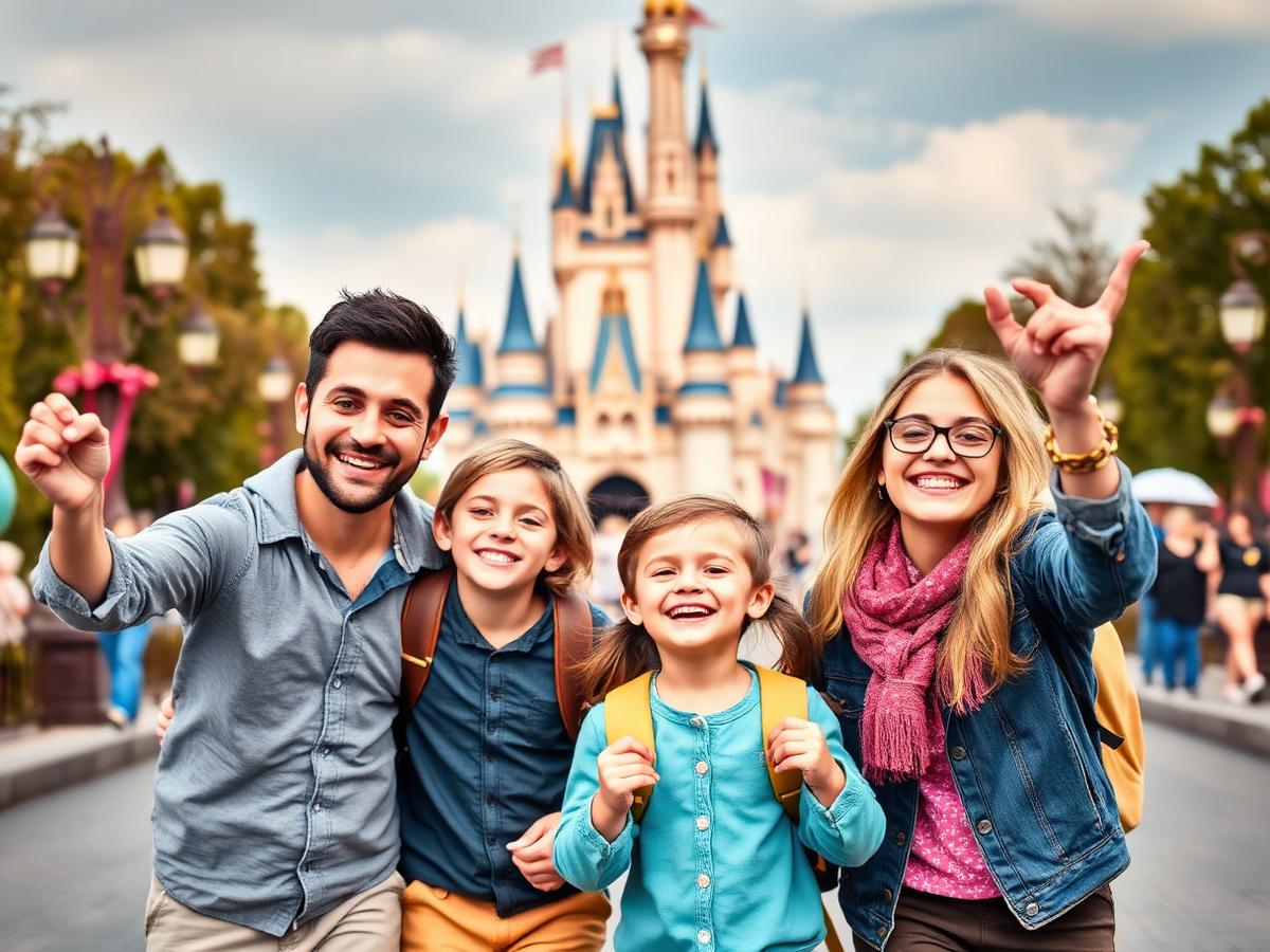 Happy family enjoying their dream vacation